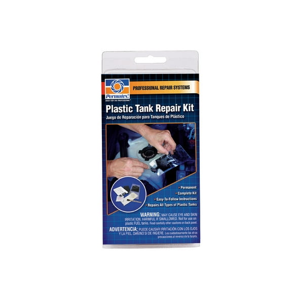 Kit de reparación de tanques de plástico Permatex negro/transparente para grietas de 10 cm
