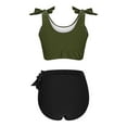thumbnail image 6 of Cethrio Swim Suits for Women 2025, High Waisted Athletic Two Piece Swim Tops with Boyshorts Army Green Size M, 6 of 6