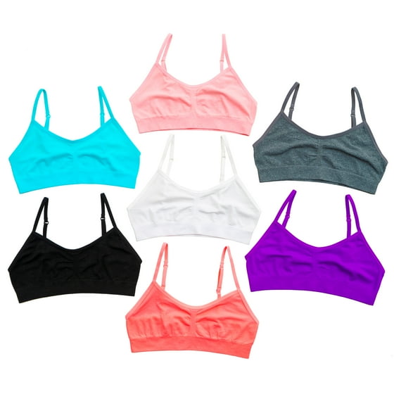 Alyce Intimates - Alyce Intimates Seamless Girls Sports Bra, Pack of 7 ...