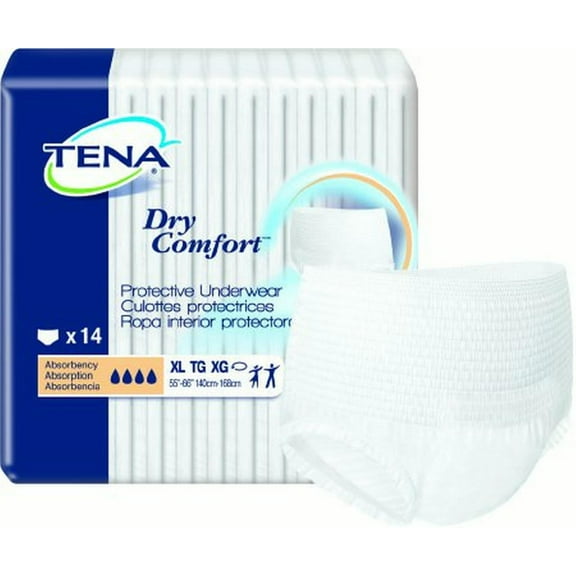 TENA Dry Comfort Pull On Disposable Adult Underwear, X-Large, Moderate Absorbency (14 Count)
