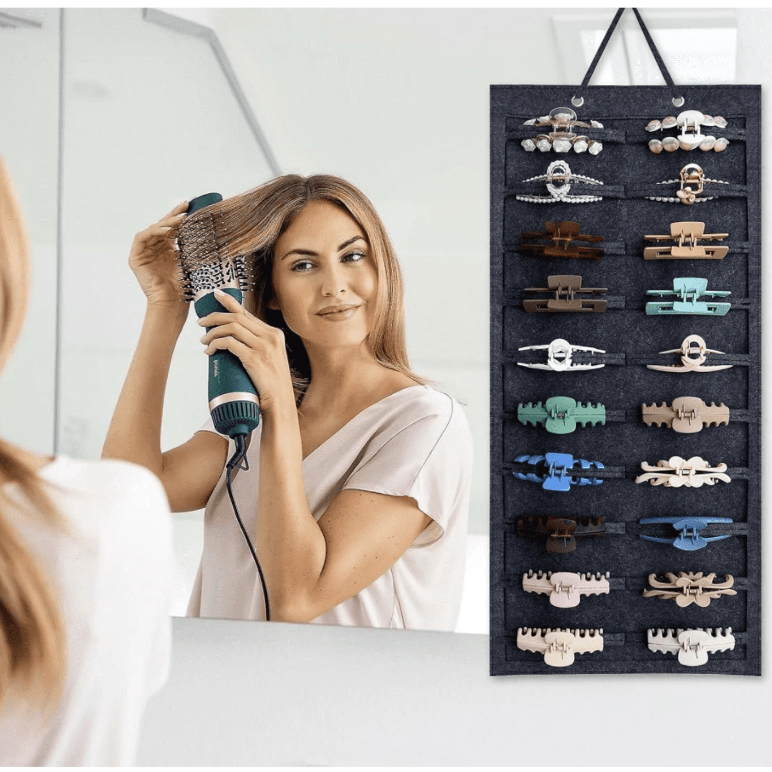 Hanging Headband Holder Organizer for Girls, Wall-mount Headband Storage Display for Women, Head Band Hair Accessories Organizer On Wall, Door, Wardrobe