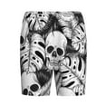 thumbnail image 4 of Fotbe Skull and palm leaves Pajama Shorts for Men, Men's Pajama Bottoms, Sleepwear,Short Pajama Pants-Large, 4 of 9
