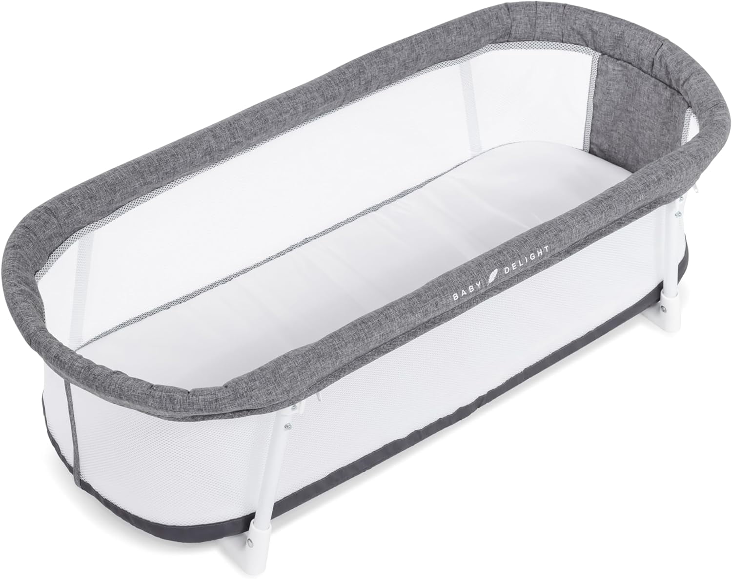 Baby Delight Snuggle Nest Portable Infant Bassinet - Charcoal Tweed