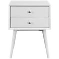 thumbnail image 4 of Nightstand Side End Table, Wood, White, Modern Contemporary Urban Design, Bedroom Master Guest Suite Living Room, 4 of 5