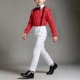 thumbnail image 5 of LEKWK Boys 3 Piece Suits Long Sleeve Dress Shirt With Bowtie and Suspender Pants Kids Formal Set For Wedding School Homecoming Performance Stage Outfit, 5 of 6