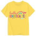 thumbnail image 2 of School Uniform Tshirts Boys Girls Letter Print T Shirt Short Sleeve Casual Wear Boys T Shirts Yellow 1-2 Years, 2 of 3