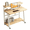 Frame:White/Board:Teak, variant on HDOFM 39.4 Inch Small Computer Desk for Small Space, Rolling Office Desk with Monitor Stand, Student Study Writing Desk for Bedroom