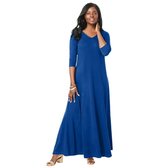 Jessica London Women's Plus Size Double-V Maxi Dress
