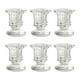 thumbnail image 1 of Juego de 6 portavelas de vidrio transparente para velas votivas de té, ideales para fiestas de cumpleaños o para el hogar., 1 of 9
