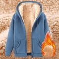 thumbnail image 4 of Women Fleece Hoodie Sherpa Lined Zip Up Hooded Sweatshirts Jacket Thick Long Sleeve Winter Thermal Coats With Pockets, 4 of 4