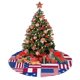 thumbnail image 4 of Falda para árbol de Navidad con diseño de bandera nacional de EE. UU., patchwork textil acolchado (3), suave y divertida, collar para árbol de Navidad, decoración navideña de estilo rústico de 36", 4 of 4