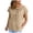 Khaki, variant on Shirt Women Short Sleeve Womens Tops V Neck Dressy Casual Blouses Binding Rope Tunic Pleated Shirts Business Casual Clothes Size S(Navy, S)