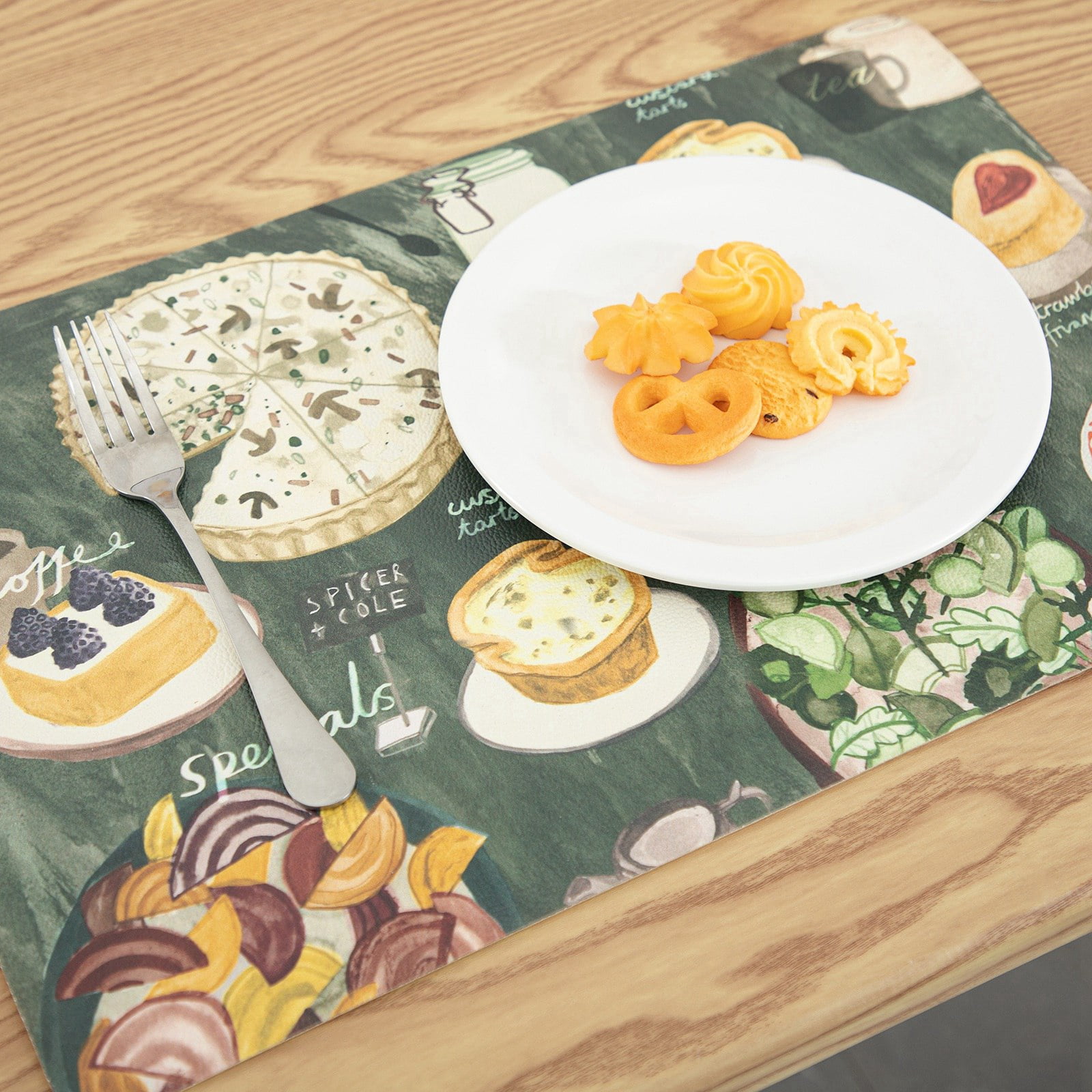 RAY STAR Placemats Set of 4, Vinyl Washable Wipeable Place Mats-12inx18in, Heat Resistant Waterproof Place Mat