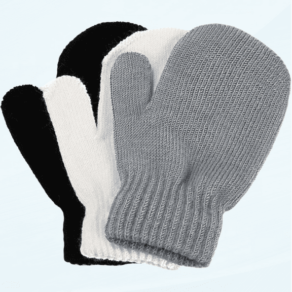3 Pairs Toddler Magic Stretch Mittens Little Girls Soft Knit Mitten Baby Boys Winter Knitted Gloves