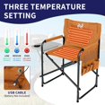 thumbnail image 3 of Lilypelle Oversized Heated Camping Chair, Portable Directors Chair with 3 Heat Levels, Heavy Duty Outdoor Heating Folding Chair Camp with Side Table, Pocket for Camping, Fishing, Picnic, 3 of 6