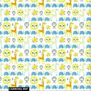 FREE SHIPPING!!! Conversational Fun Animal Print 100% Cotton Quilting Fabric for DIY Projects by the Yard - (Off White, Lime, Blue and Orange) - PRINT FABRIC