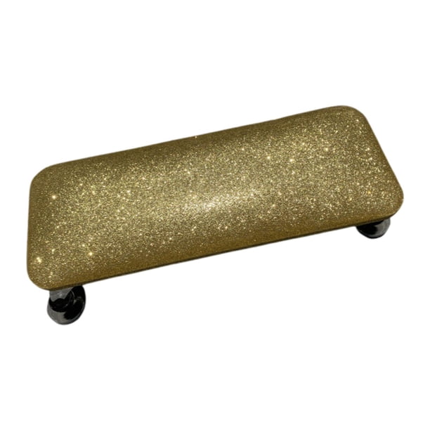 Reposabrazos para manicura, 15,7 x 5,9 x 4,7 pulgadas, herramienta profesional resistente para salón de uñas. Dorado