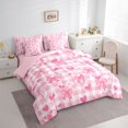 thumbnail image 4 of Manfei Kawaii Princess Bowknot Twin Bedding Sets 7-Piece for Teen, Romantic Love Heart Bedding Comforter Set, Pink Square Checkered Reversible Sheet Sets, Super Cozy Room Decor, 4 of 8