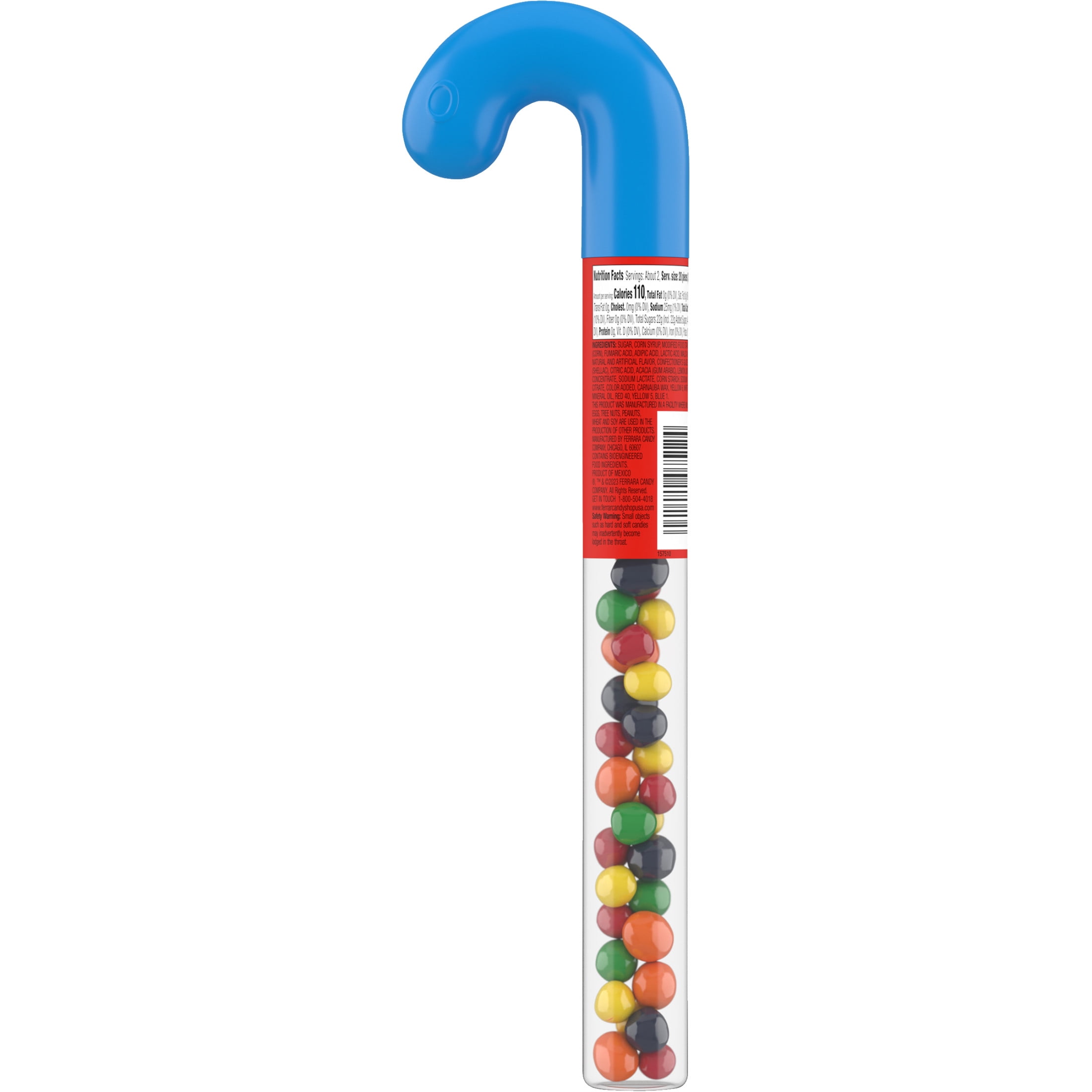 (4 pack) Lemonhead Chewy Fruit Mix Candy Cane Stocking Stuffer, 1.9 oz