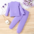 thumbnail image 4 of Sngxgn Toddler Girl Clothes,Girls Outfits Long Sleeve Puff Sleeve Tops Pant Toddler Girl Outfits Clothing Sets(Purple,8Y), 4 of 8