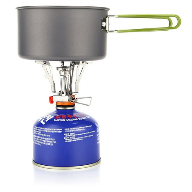 Portable Backpacking Stove with Piezo Ignition for Outdoor Camping and Hiking Adventures