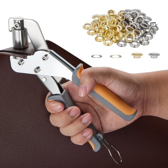 SPBTAR Grommet Tool Kit, 3/8 inch Grommet Kit with 500pcs Grommets Eyelet Plier Set, Handheld Eyelet Hole Punch Pliers Grommet Press Kits for Fabric Tarps Leather