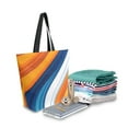 thumbnail image 2 of FORMRS Womens Canvas Tote Bag with Zipper Inner Pocket Shoulder Handbag, Orange Abstract Wavy, 2 of 7