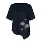 thumbnail image 2 of Gibobby Blusa de Trabajo de Manga Corta Camisas cuello redondo con estampado para mujer, camiseta manga corta algodón y lino, blusa verano holgada informal(Marina,XL), 2 of 5
