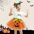 thumbnail image 2 of shoper Girls Halloween Tutu Skirt Cartoon Print Layered Dress for 2-7 Year Old Toddler Kids Party Dance Outfit Casual Wear, 2 of 6