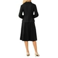 thumbnail image 3 of INSPIRE CHIC Women's 2 Piece Skirt Suit Set 2025 Fall Winter Double Breasted Blazers and A-Line Skirts S Black, 3 of 5