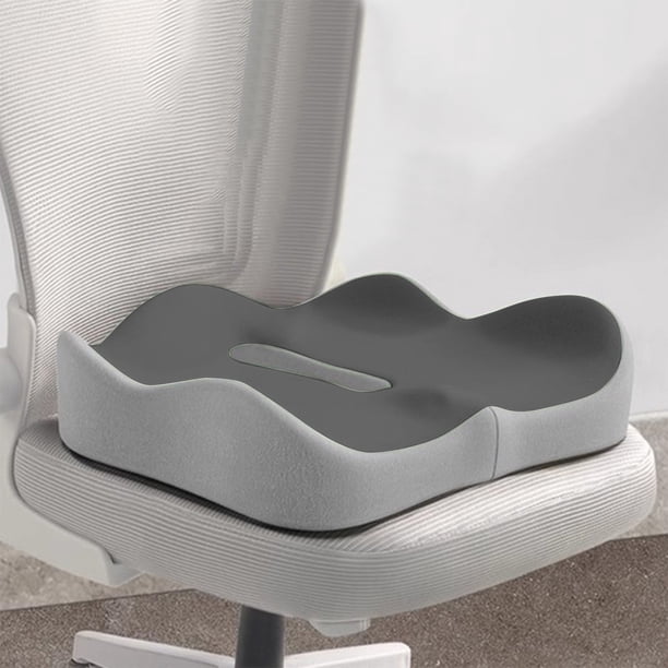 Funda de almohada de espuma viscoelástica para silla de oficina, cojín grueso y ergonómico para el coxis, base antideslizante para coche, hogar, silla de ruedas, cojín de poliéster.
