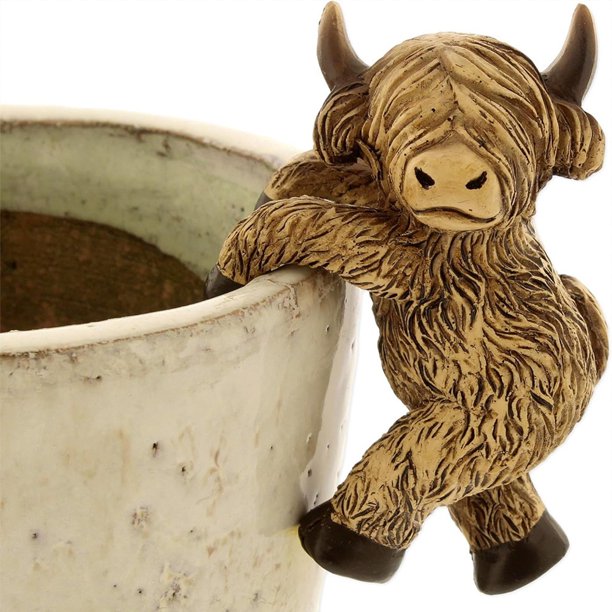 Herramientas para el hogar, herramientas de jardinería, maceta colgante, estatua de vaca, borde de maceta, estatuas de resina para jardín para decoración del hogar, figuras colgantes de vaca, accesori