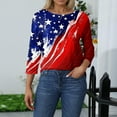 thumbnail image 4 of Oversized Tshirts For Women, Casual 3/4 Length Sleeve 4Th Of July Collar Pullover Top Red White And Royal Blue T Shirt Women Tops Women'S Pajama Overstock Tops Clothes (XL, Red) ZMTing, 4 of 4
