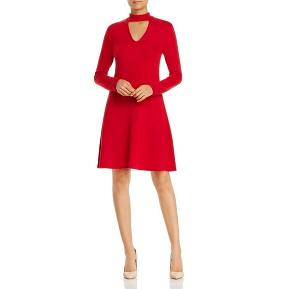 Robert Michaels Women's Red Mock Neck Sweater Dress