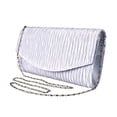 thumbnail image 5 of Peach Couture Womens Vintage Satin Pleated Envelope Evening Cocktail Wedding Party Handbag Clutch, 5 of 8