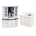 thumbnail image 1 of 2 Uds 1/12 Casa de Muñecas Madera Artesanía Moderna Lavabo Gabinete Baño Modelo, 1 of 9