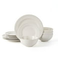 thumbnail image 3 of Mainstays Darby 12-Piece Stoneware Dinnerware Set White, 3 of 11
