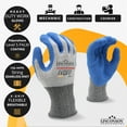 thumbnail image 2 of LINCONSON 3 Pack Level 5 Cut Resistant Safety Performance Series Construction Mechanics Latex Work Gloves (Medium, Grey), 2 of 3