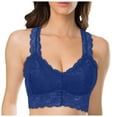 thumbnail image 1 of Bras Adjustable Minimizer Wireless Bra With Full Coverage All-Day Ease Queen Size Womens Bra Blue S, 1 of 5