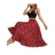 thumbnail image 5 of VISgogo Falda larga para mujer, cintura elástica, estampado floral, volantes, dobladillo grande, línea A, faldas casuales, S/M/L/XL VISgogo  moda, 5 of 7