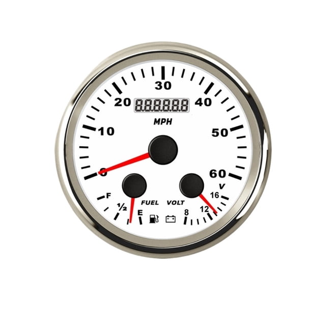 85mm 0-60MPH 0-200km/h GPS Speedometer Odometer With Fuel Level Voltmeter With Red Backlight For Car Boat ,High Precision