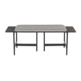 thumbnail image 4 of Chloe Contemporary Bench in Black Metal and Grey Fabric with Black Wood Accents by LumiSource, 4 of 5