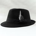 thumbnail image 2 of MEICHEN Solid Color Panama Hat for Women Stylish Bow Fedora Hat Women's Accessories Church Hat, 2 of 3