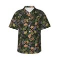 thumbnail image 2 of Goofa Camouflage Skulls Hawaiian Shirt for Men, Unisex Summer Beach Casual Short Sleeve Button Down Shirts,Aloha Tropical Floral print shirt-X-Large, 2 of 9