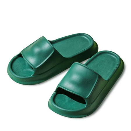 

Aayomet Slippers for Women Indoor And Outdoor Quick-drying Indoor Family Men Couple Wedge Slippers Thickened Home Shoes Women Green 38