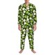 thumbnail image 3 of Balery Green Fruit Pijama para Hombre de Dos Piezas con Manga Larga, Conjunto de Dormir y Descanso Suave con Bolsillos-Medium, 3 of 7