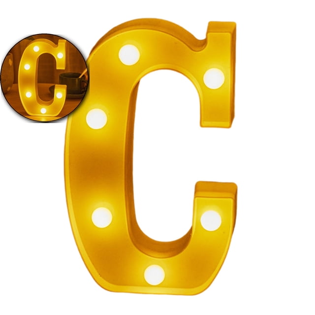 Dvruxg Light Up Letters, Led Letter Lights 26 Alphabet, Decorative Lighted Letter, Battery Powered Led Marquee Letters for Party, Bar, Night Light, Home Decor