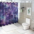 thumbnail image 7 of Orinice Star Cluster Purple Sky Stars Bathroom Decor Set with Hooks - Colorful Luxurious Graphic Print Polyester Fabric Shower Curtain Set 60x72, 7 of 7