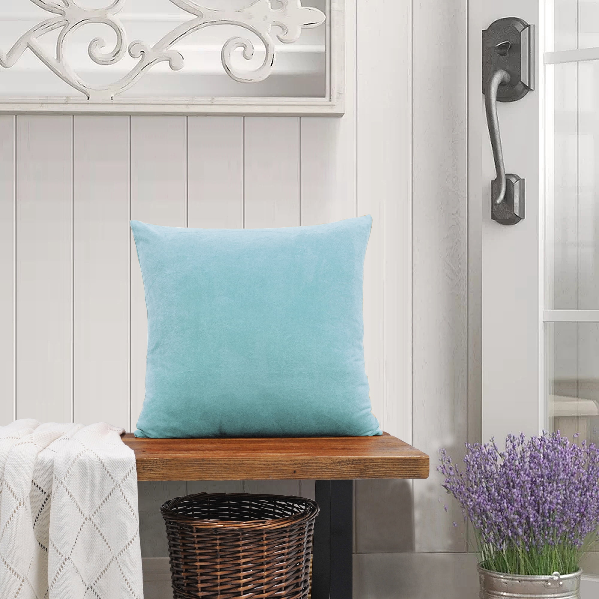 Home Soft Things Supersoft 20-inch Throw Pillow Covers (Set of 4) Light Blue Polyester