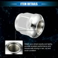 thumbnail image 5 of 5 Pcs Wheel Lug Nuts Compatible for Honda Accord Civic Chorme Plated M12x1.5 Silver Tone Tire Lugnuts, 5 of 6